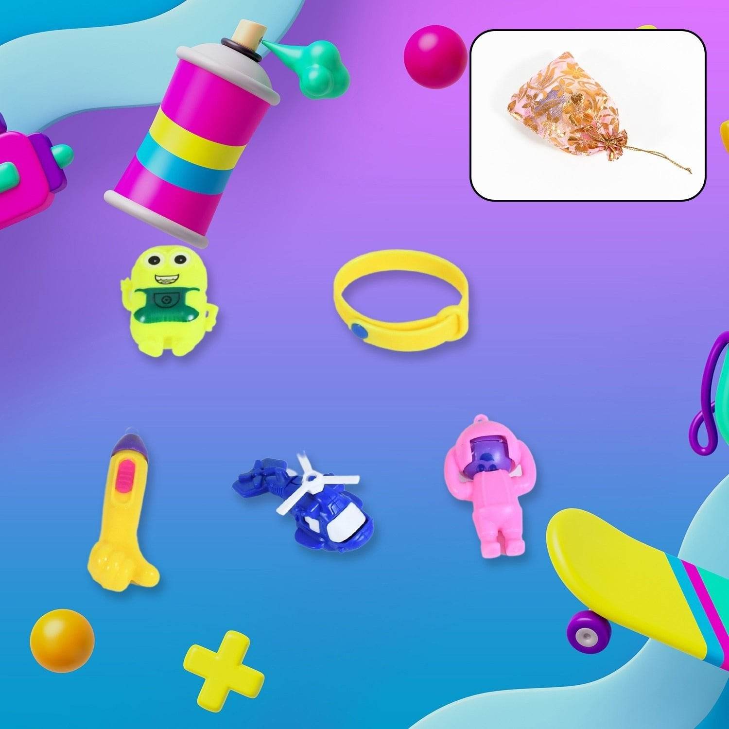 5Pc Toy Combo Kids Best Gift Set Combo Attractive & Unique Toy Combo 5Pc Colorful Toy Combo With Potli Bag - infinityexculsivestore.com