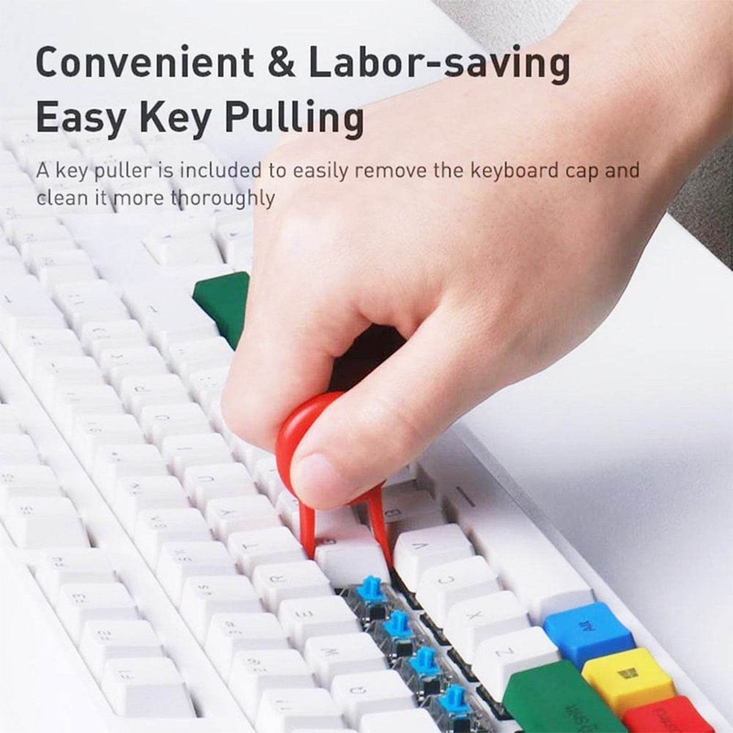 5in1 Multi - Function Soft Dust Clean Bush for Computer Cleaning, with Corner Gap Duster Keycap Puller Remover for Gamer Pc (White) - infinityexculsivestore.com