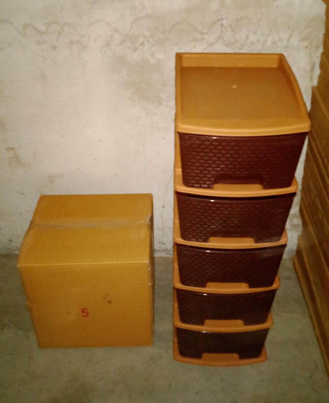 5tier Plastic Modular Drawer System For Multiple Use (Brown colour) - infinityexculsivestore.com