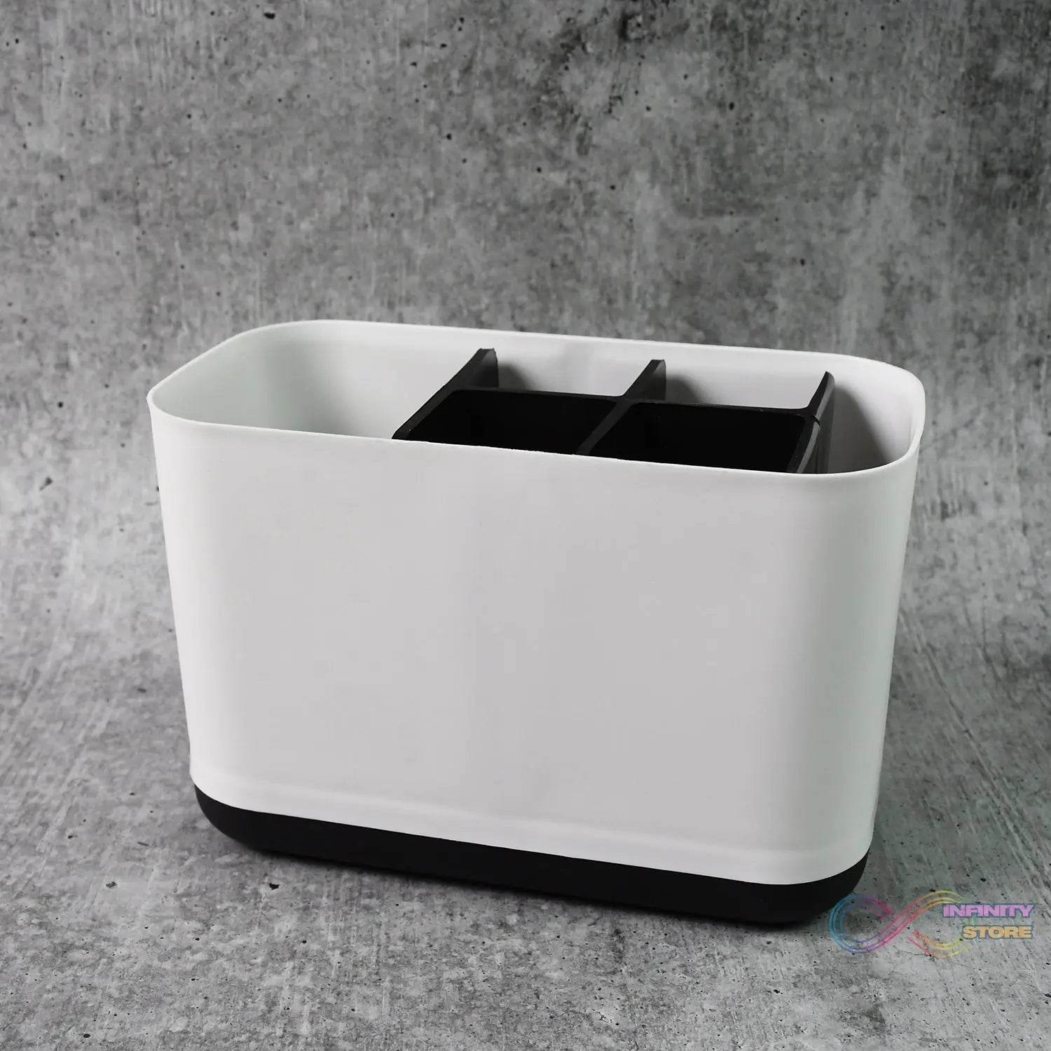 6 Compartment Multi Purpose Organizer Toothbrush Holder Stand Plastic Caddy (1 Pc) - infinityexculsivestore.com