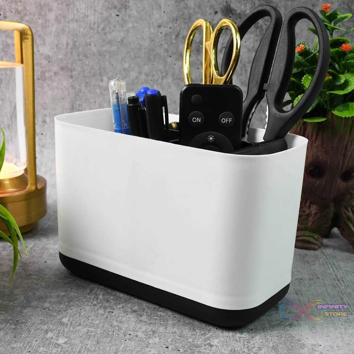 6 Compartment Multi Purpose Organizer Toothbrush Holder Stand Plastic Caddy (1 Pc) - infinityexculsivestore.com