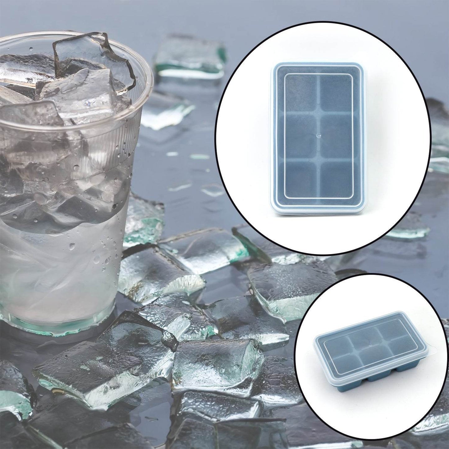 6 Grid Silicone Ice Tray Used In All Kinds Of Places Like Household Kitchens For Making Ice From Water And Various Things And All With Color Box (1 Pc) - infinityexculsivestore.com