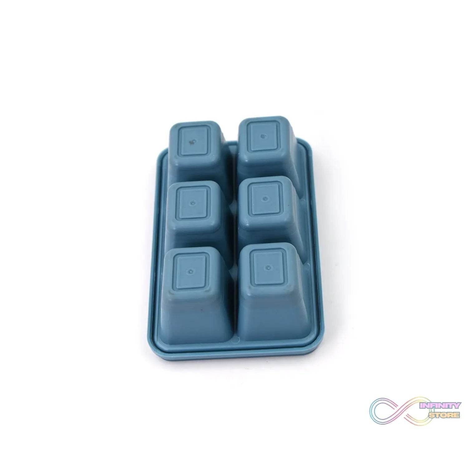 6 Grid Silicone Ice Tray used in all kinds of places like household kitchens for making ice from water and various things and all. - infinityexculsivestore.com