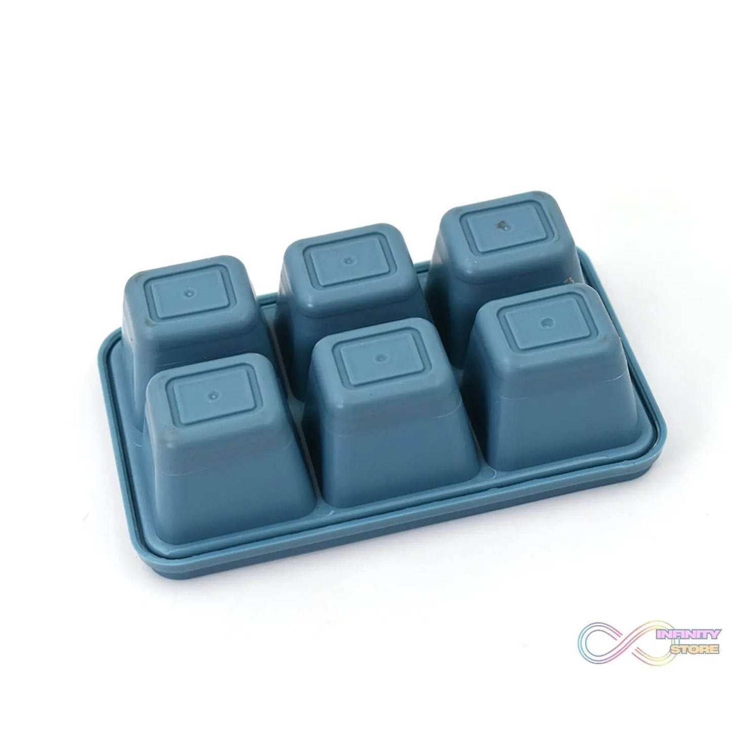 6 Grid Silicone Ice Tray used in all kinds of places like household kitchens for making ice from water and various things and all. - infinityexculsivestore.com