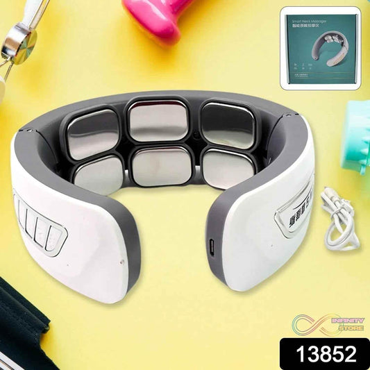 6 Heads Smart Electric Neck and Back Pulse Massager Wireless (1 Pc) - infinityexculsivestore.com
