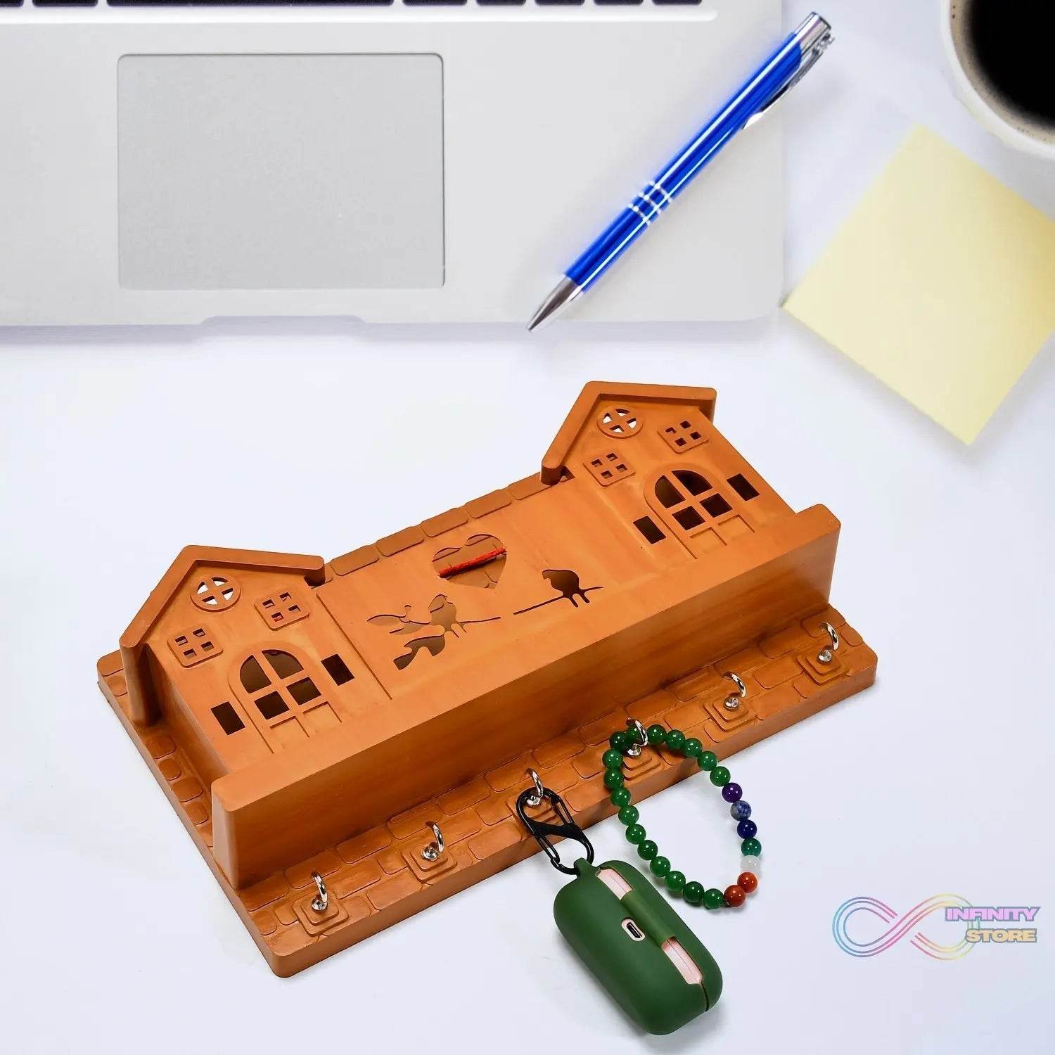 6 - Hook Wooden Key Holder for Entryway, Kitchen & Office - infinityexculsivestore.com
