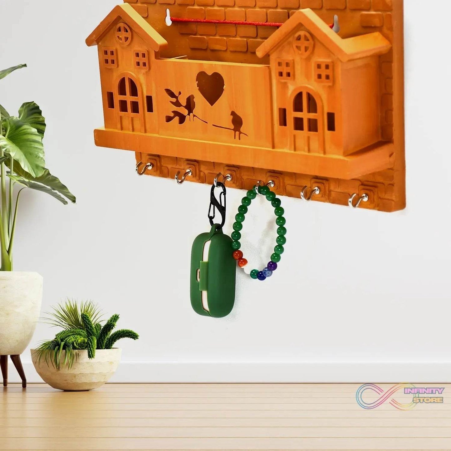 6 - Hook Wooden Key Holder for Entryway, Kitchen & Office - infinityexculsivestore.com