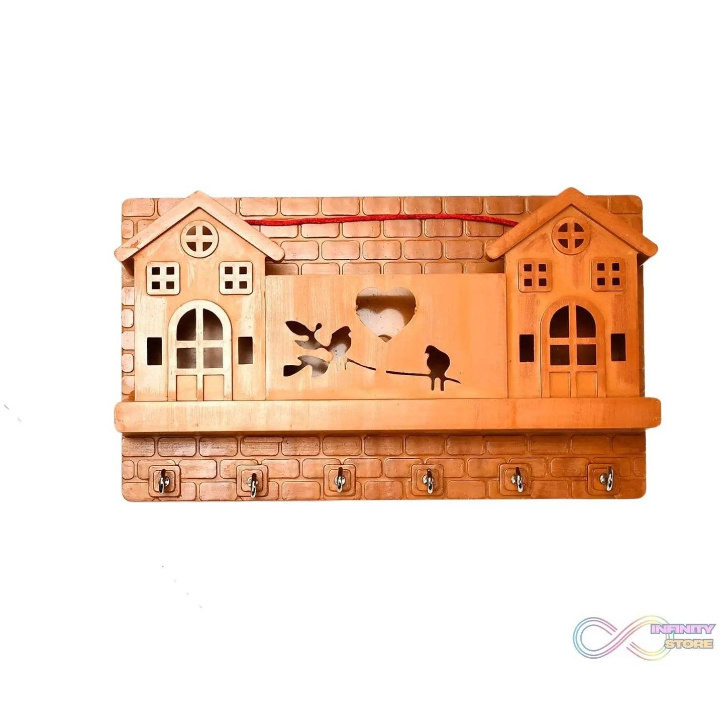6 - Hook Wooden Key Holder for Entryway, Kitchen & Office - infinityexculsivestore.com