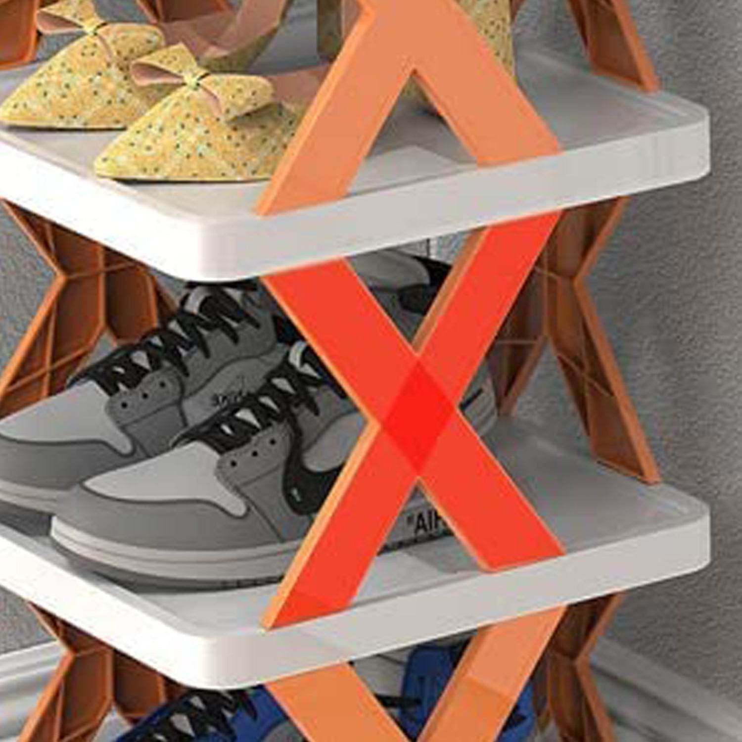 6 LAYER SHOE RACK DESIGN LIGHTWEIGHT ADJUSTABLE PLASTIC FOLDABLE SHOE CABINET STORAGE PORTABLE FOLDING SPACE SAVING SHOE ORGANIZER HOME AND OFFICE - infinityexculsivestore.com