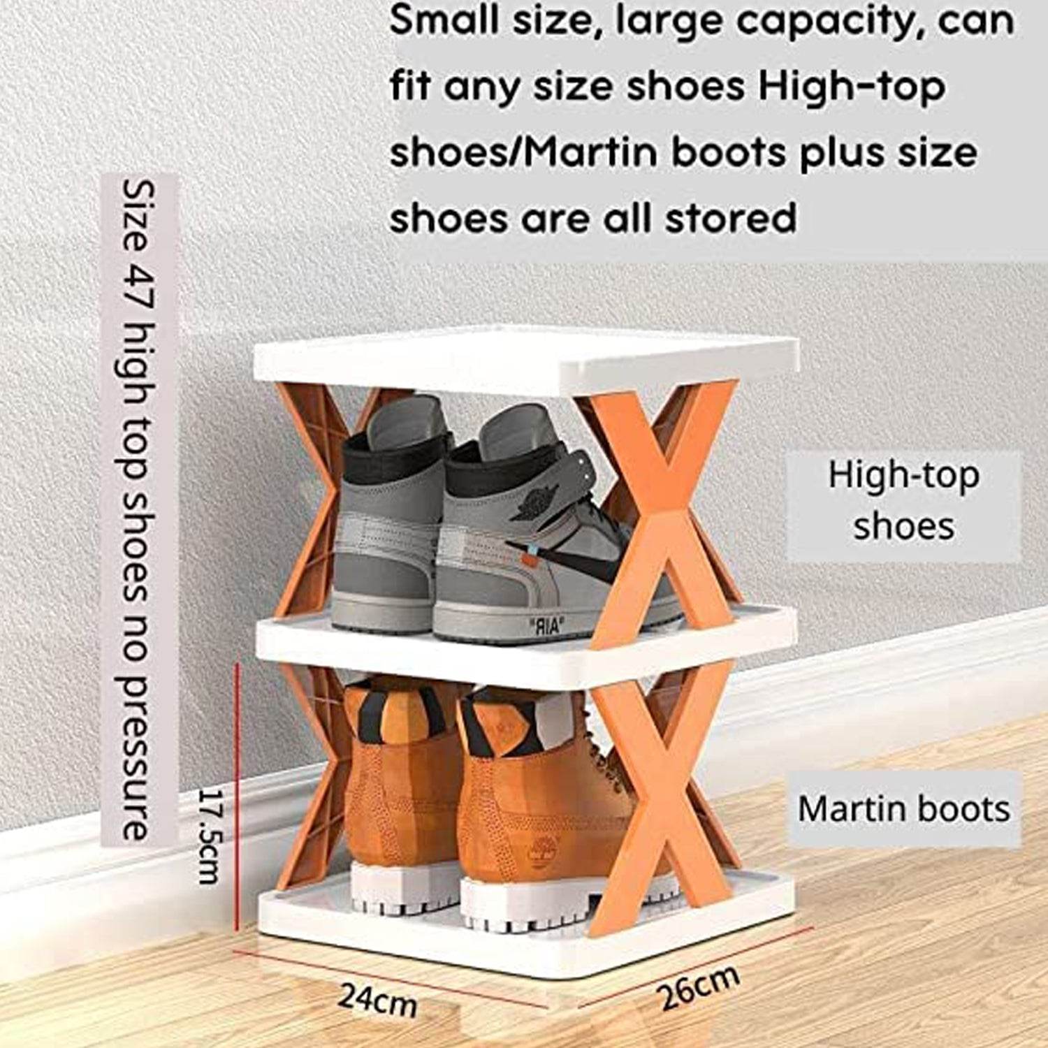 6 LAYER SHOE RACK DESIGN LIGHTWEIGHT ADJUSTABLE PLASTIC FOLDABLE SHOE CABINET STORAGE PORTABLE FOLDING SPACE SAVING SHOE ORGANIZER HOME AND OFFICE - infinityexculsivestore.com