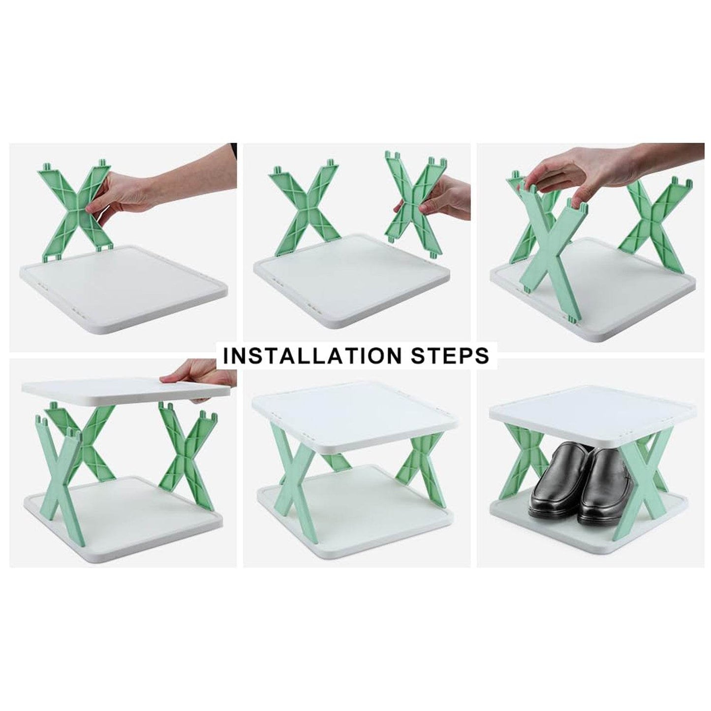 6 LAYER SHOE RACK DESIGN LIGHTWEIGHT ADJUSTABLE PLASTIC FOLDABLE SHOE CABINET STORAGE PORTABLE FOLDING SPACE SAVING SHOE ORGANIZER HOME AND OFFICE - infinityexculsivestore.com