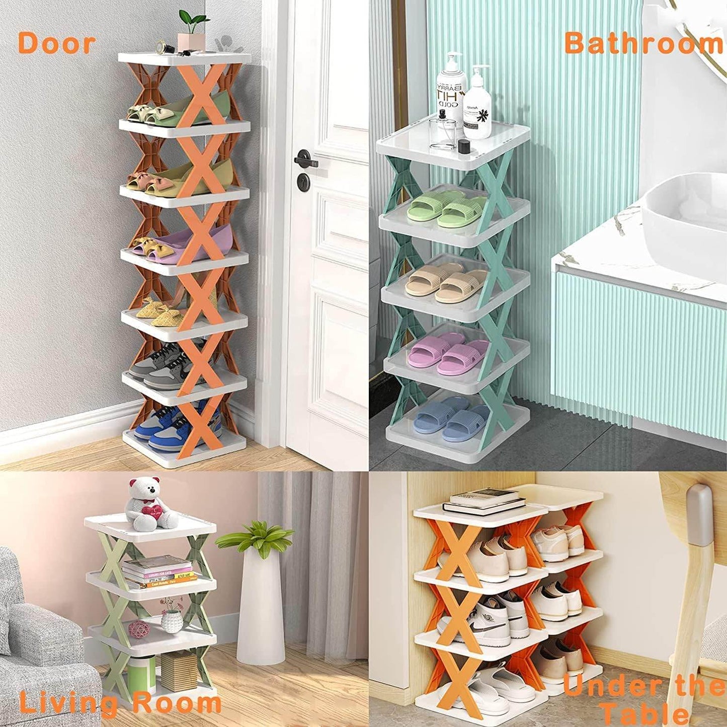 6 Layer Foldable Shoe Rack, Portable Storage Organizer for Home & Office - infinityexculsivestore.com