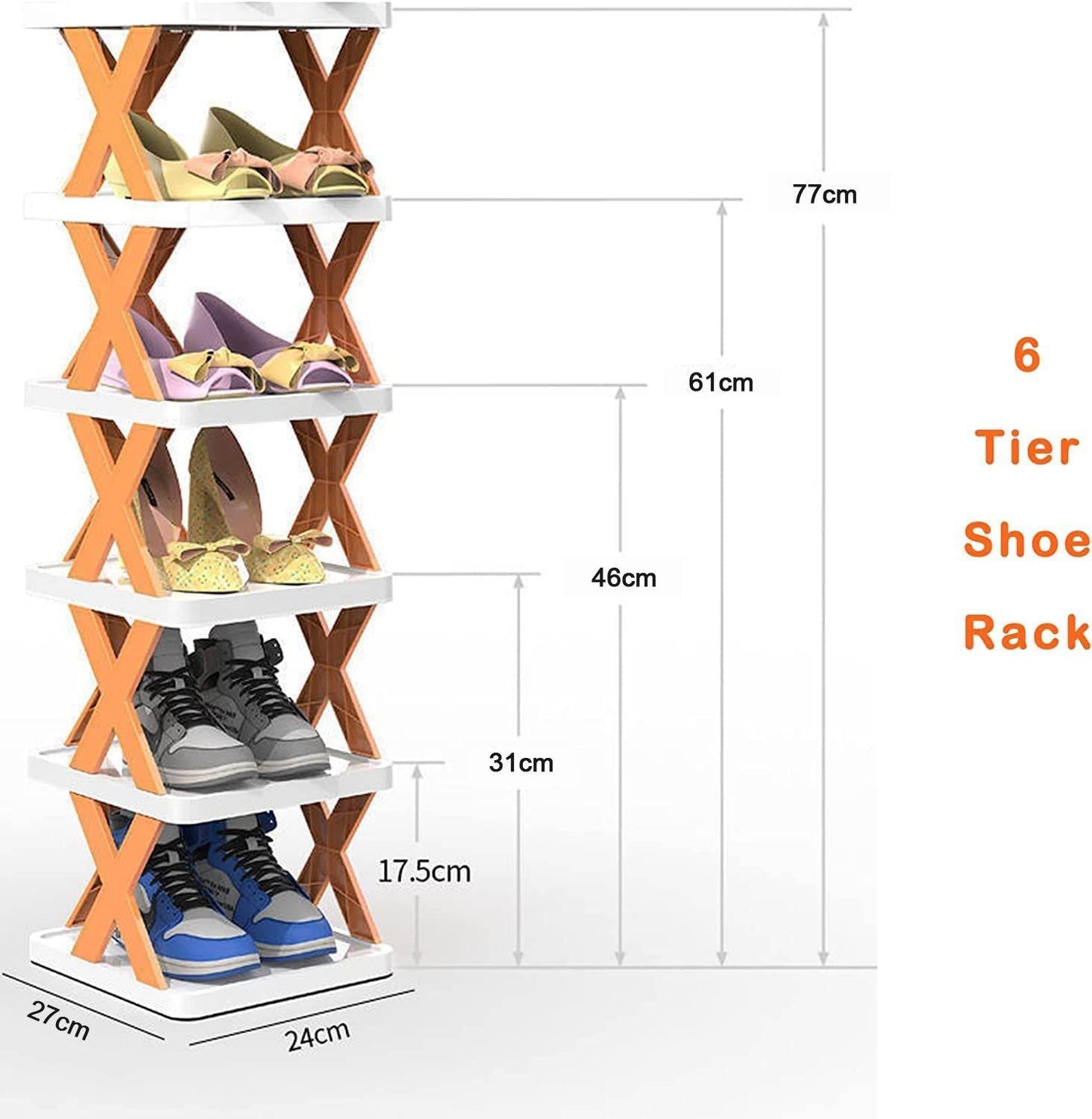 6 Layer Foldable Shoe Rack, Portable Storage Organizer for Home & Office - infinityexculsivestore.com