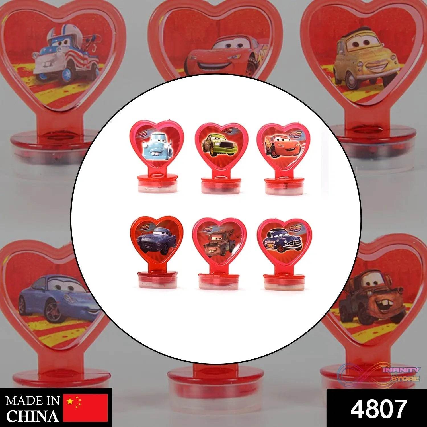 6 Pc Car Stamp Set used in all types of household places by kids and children’s for playing purposes. - infinityexculsivestore.com