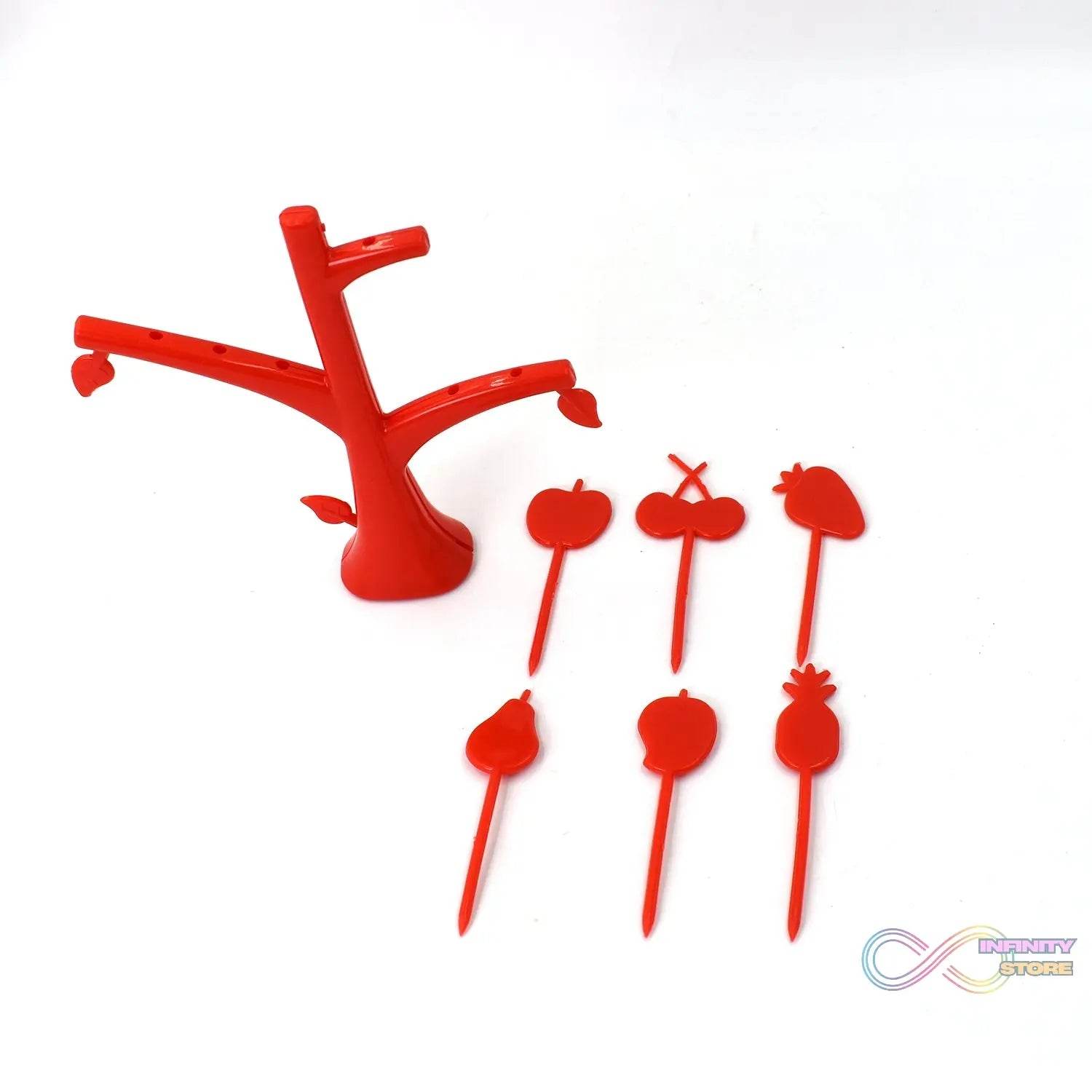 6 Pc Fruit Fork widely used for fruits and vegetable salads while eating them, because of its pointed easy pickup shape and all. - infinityexculsivestore.com