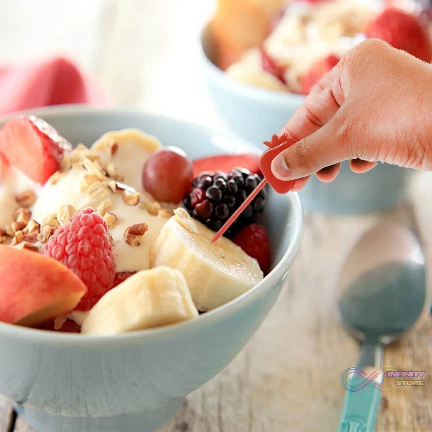 6 Pc Fruit Fork widely used for fruits and vegetable salads while eating them, because of its pointed easy pickup shape and all. - infinityexculsivestore.com