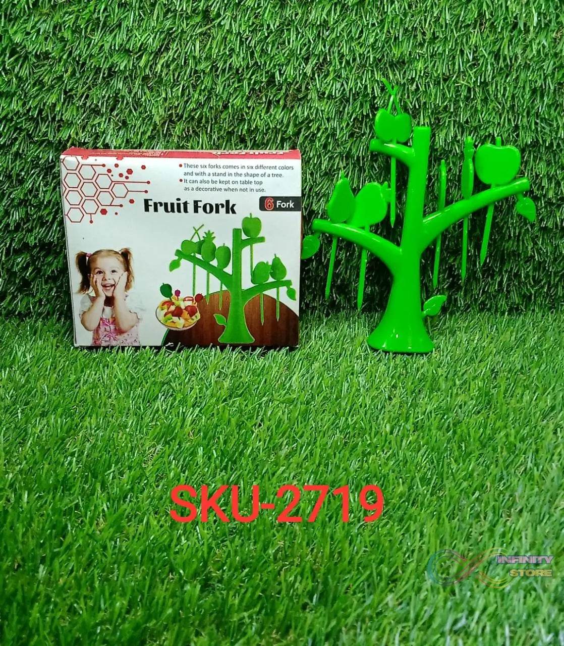 6 Pc Fruit Fork widely used for fruits and vegetable salads while eating them, because of its pointed easy pickup shape and all. - infinityexculsivestore.com