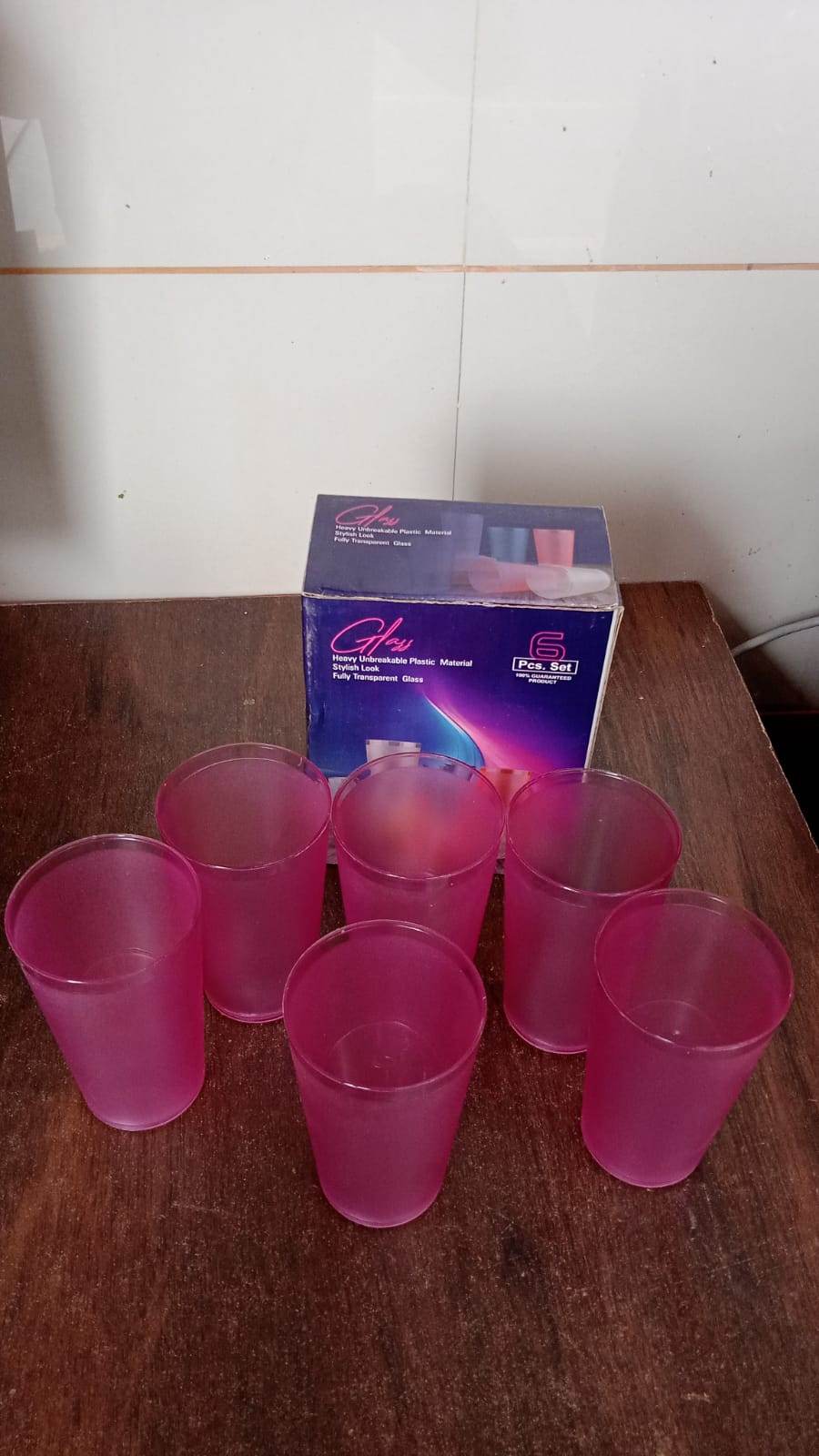 6 Pcs Large Glass used in all kinds of kitchen and official purposes for drinking water and beverages etc. - infinityexculsivestore.com