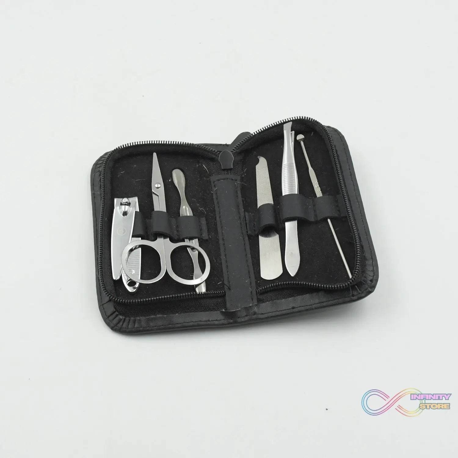 6-Piece Nail Clippers Kit with Travel Case: Professional Manicure Set, Stainless Steel - infinityexculsivestore.com