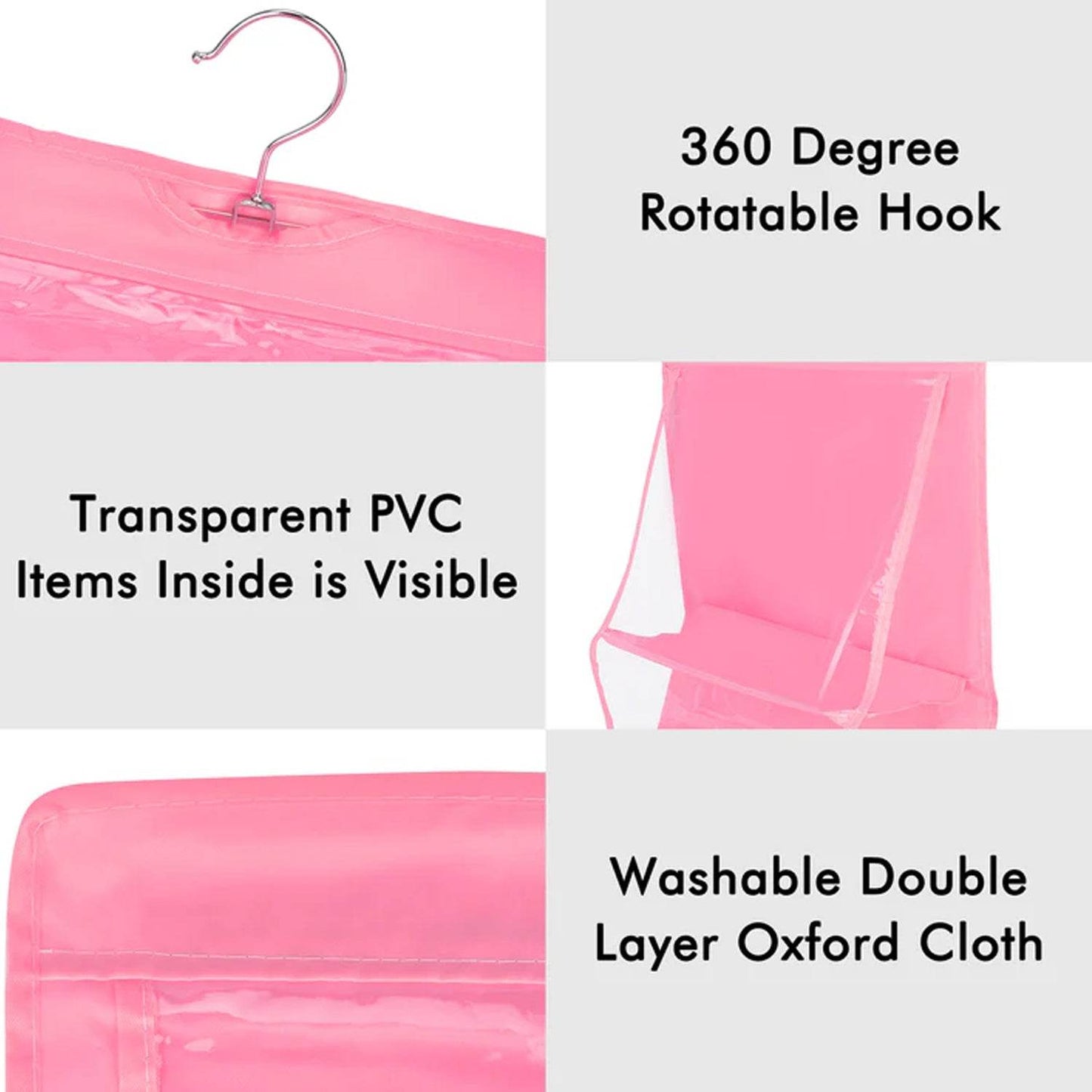 6 Pockets Hanging Purse Handbag Organizer Clear Hanging Shelf Bag (1 Pc) - infinityexculsivestore.com