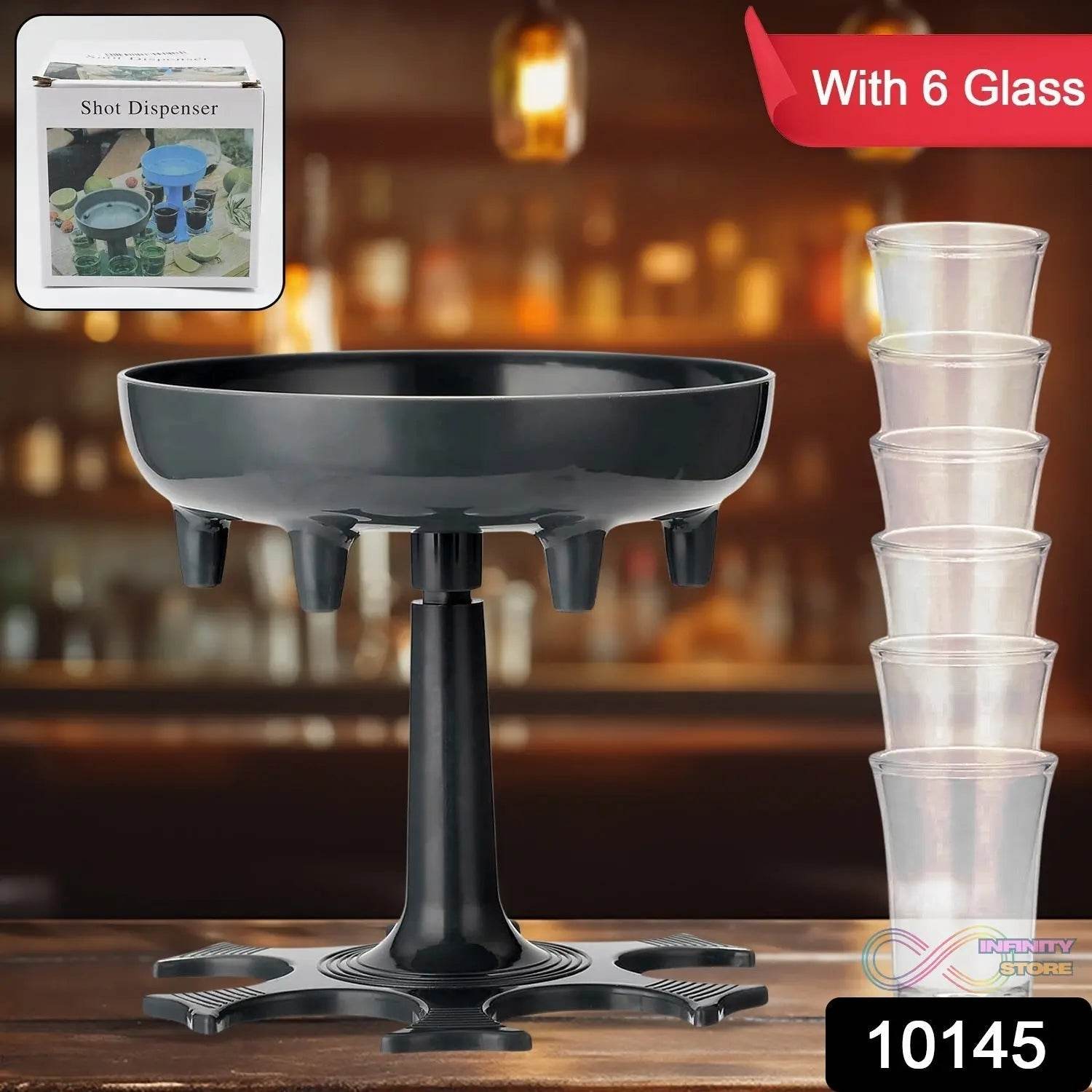 6 shot Win glass dispensers With tray & 6 Pcs Glass - infinityexculsivestore.com