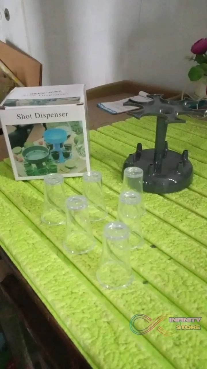 6 shot Win glass dispensers With tray & 6 Pcs Glass - infinityexculsivestore.com