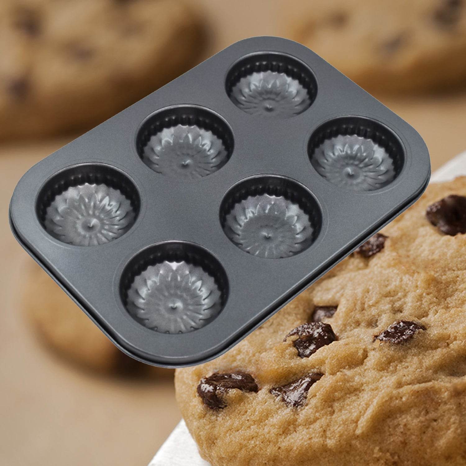 6 slot Non-Stick Muffins Cupcake Pancake Baking Molds - infinityexculsivestore.com