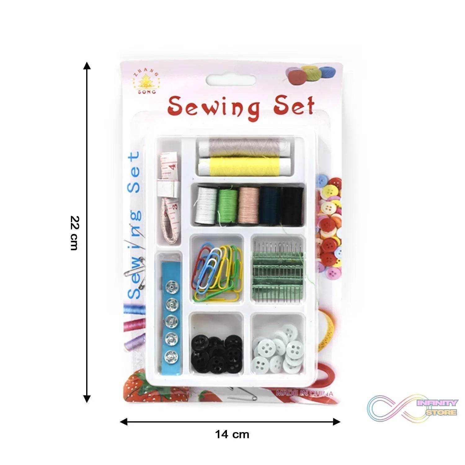 62 Pc Sewing Set used for sewing of clothes and fabrics including all home purposes. - infinityexculsivestore.com