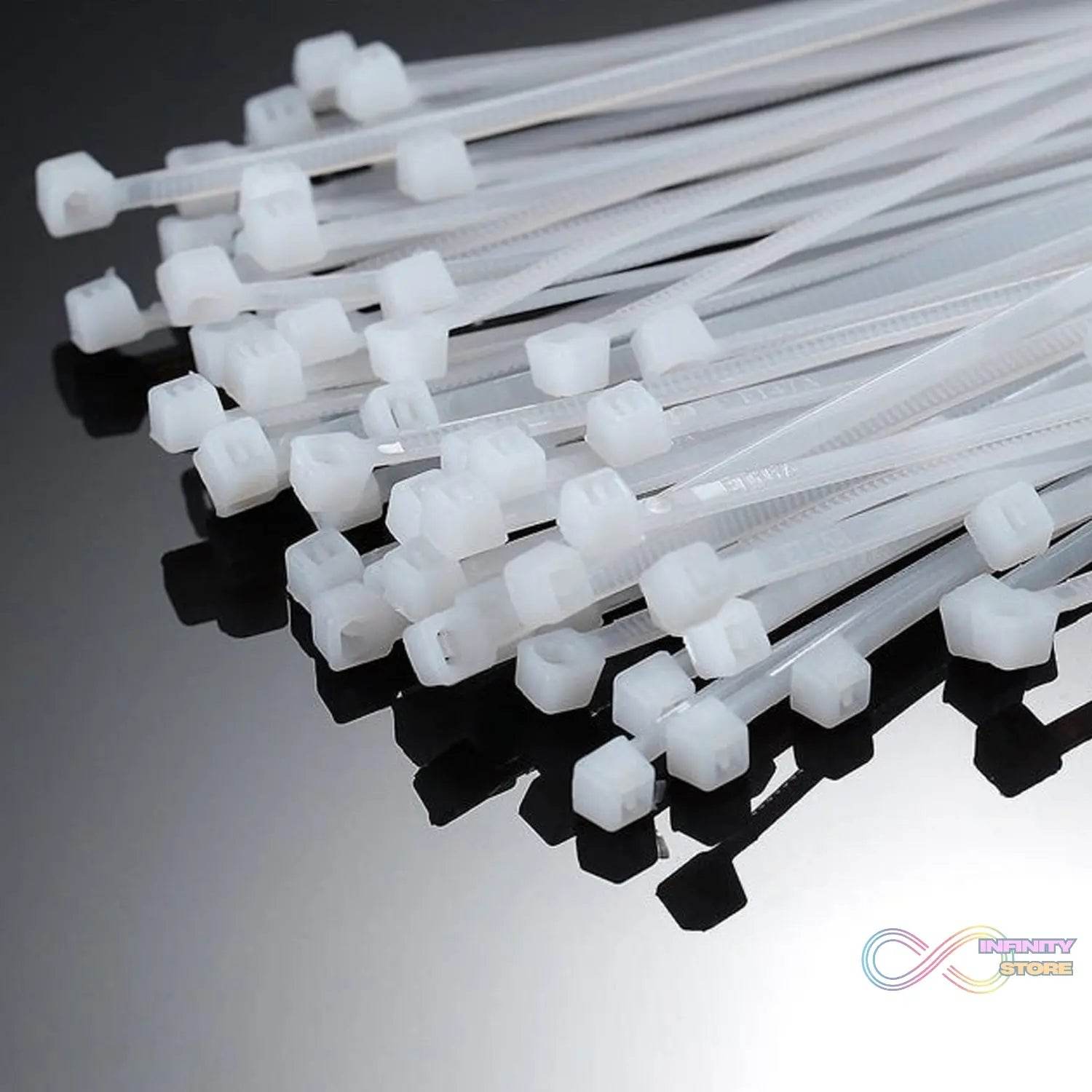 6Inch Nylon Self Locking Cable Ties, Heavy Duty Strong Zip Wire Tie. Pack of 100 - infinityexculsivestore.com