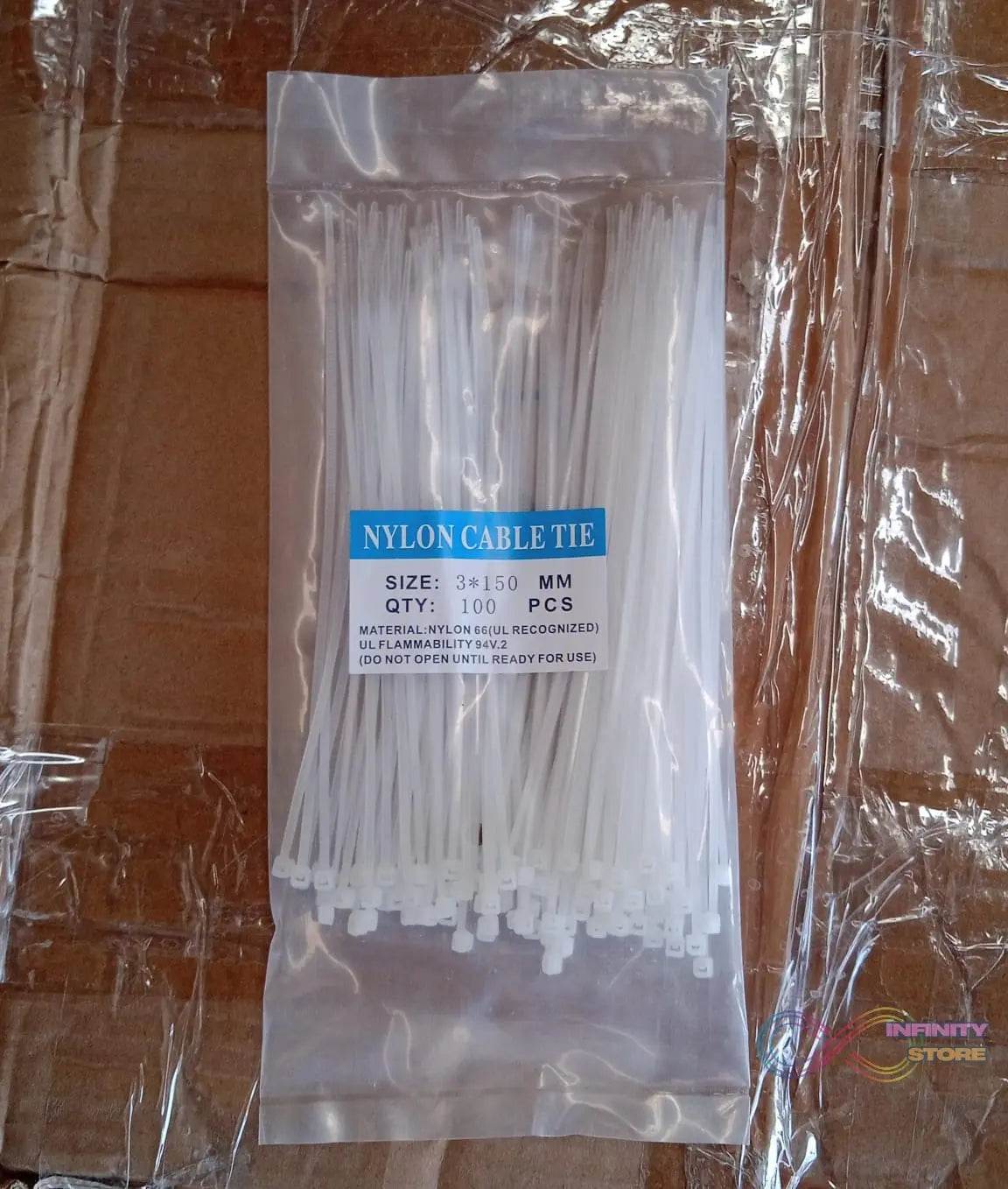 6Inch Nylon Self Locking Cable Ties, Heavy Duty Strong Zip Wire Tie. Pack of 100 - infinityexculsivestore.com
