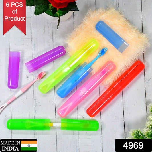 6Pc Plastic Toothbrush Cover, Anti Bacterial Toothbrush Container- Tooth Brush Travel Covers, Case, Holder, Cases - infinityexculsivestore.com