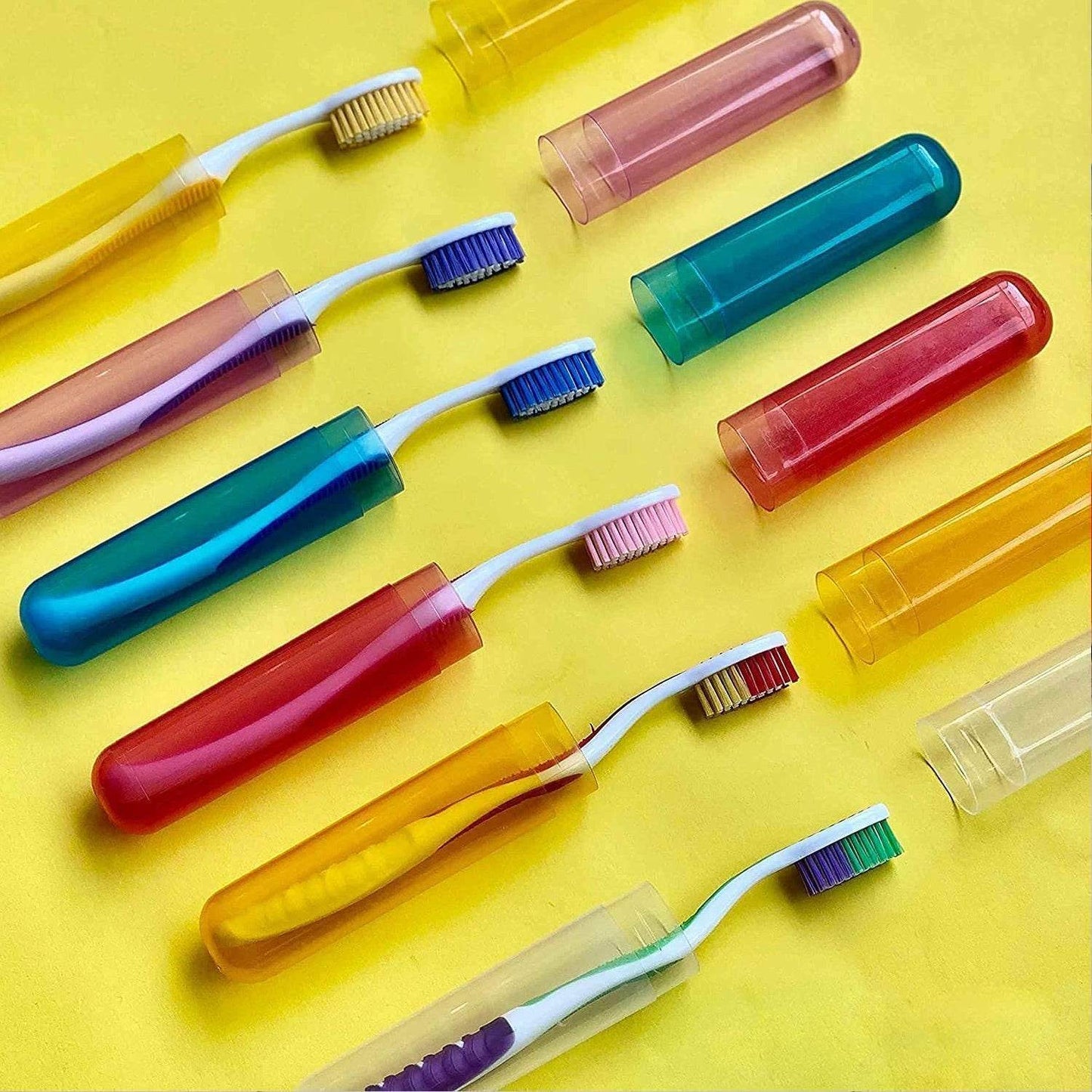 6Pc Plastic Toothbrush Cover, Anti Bacterial Toothbrush Container- Tooth Brush Travel Covers, Case, Holder, Cases - infinityexculsivestore.com