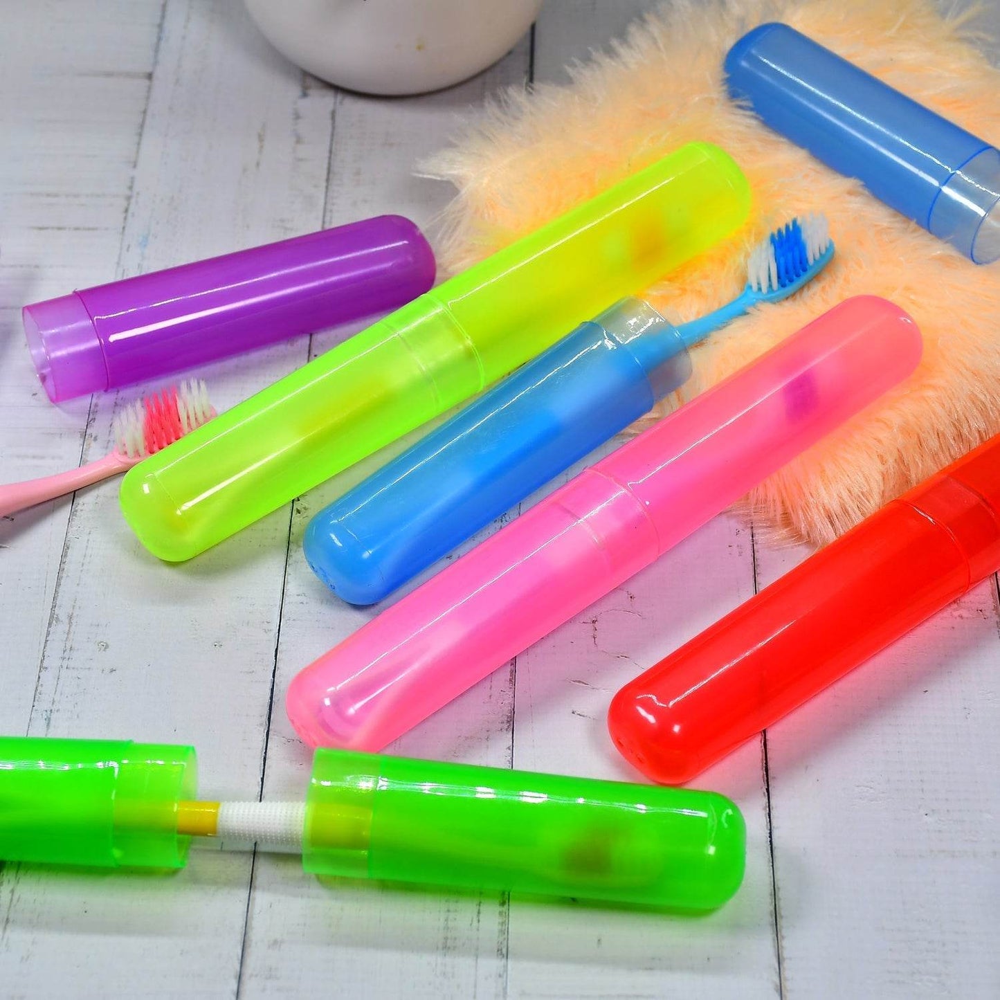 6Pc Plastic Toothbrush Cover, Anti Bacterial Toothbrush Container- Tooth Brush Travel Covers, Case, Holder, Cases - infinityexculsivestore.com