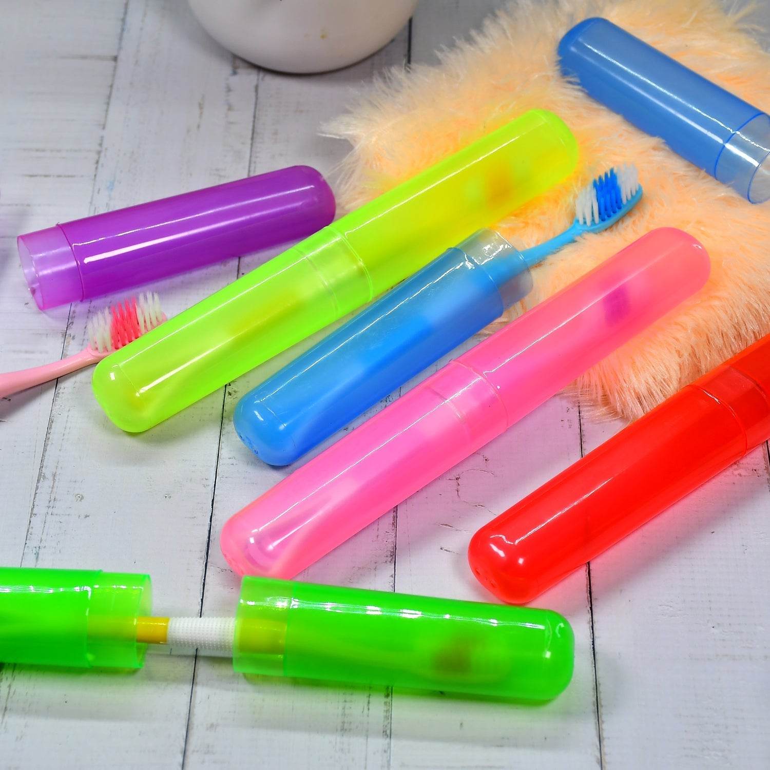 6Pc Plastic Toothbrush Cover, Anti Bacterial Toothbrush Container- Tooth Brush Travel Covers, Case, Holder, Cases - infinityexculsivestore.com