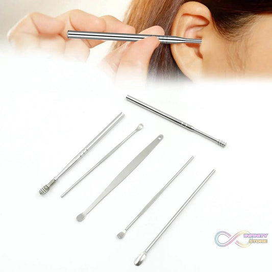 6Pcs Ear wax Removal Kit With Keychain Holder | Ear Cleansing Tool Set | Ear Curette Ear Wax Remover Tool for Outdoor Camping Travel Picnic (6 Pc) - infinityexculsivestore.com