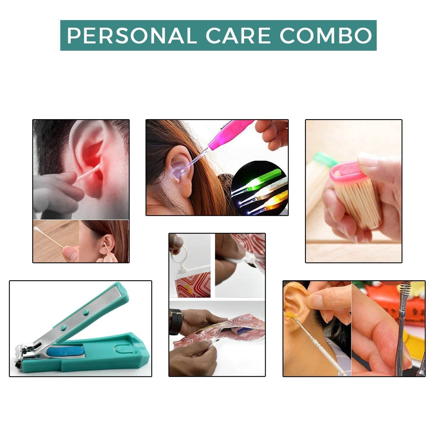 6Pcs Personal Care Combo In Zip Printed Pouch Bag - infinityexculsivestore.com