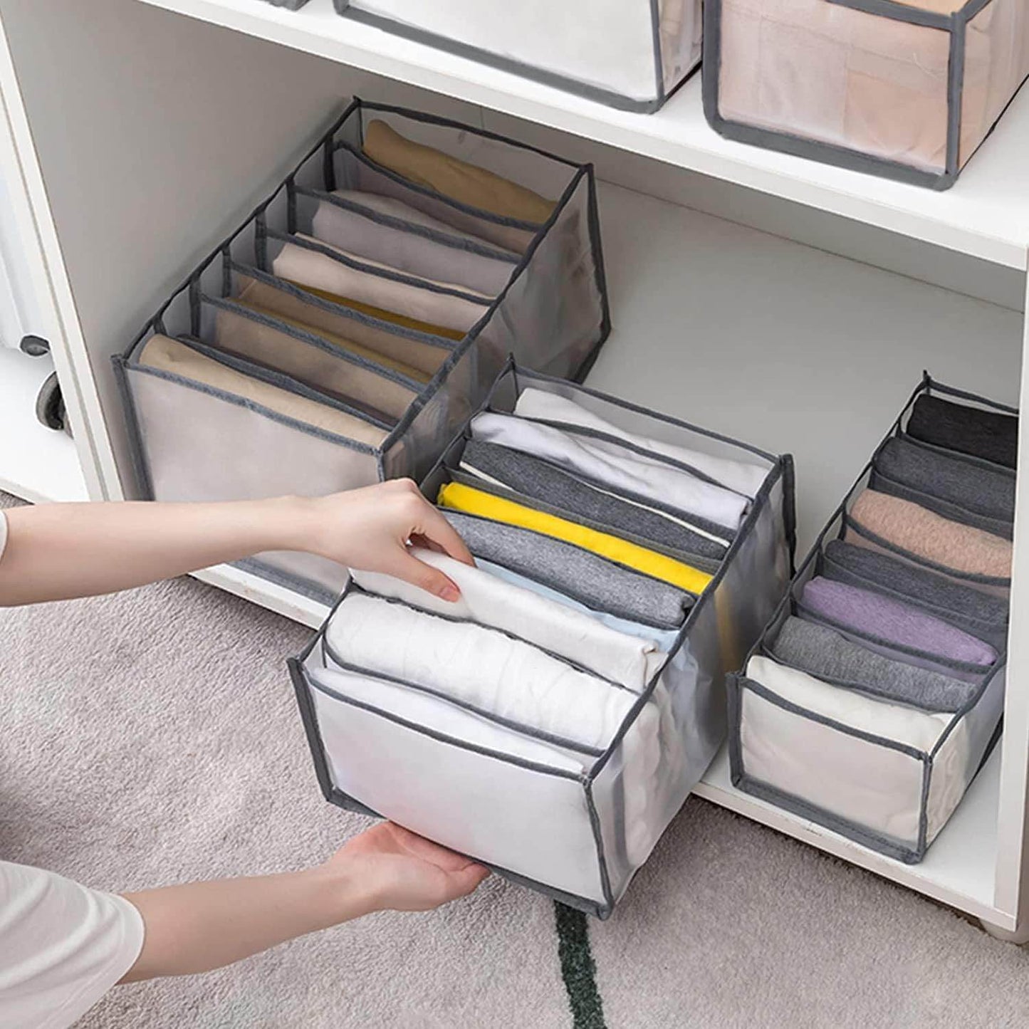 7 Grid Clothes Organizer for Wardrobe Storage - infinityexculsivestore.com