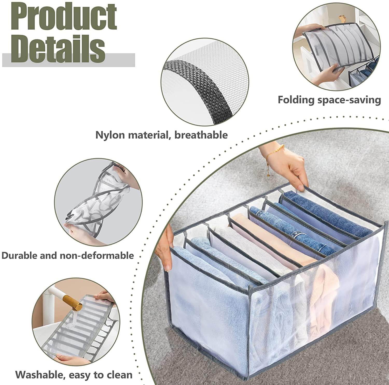 7 Grid Clothes Organizer for Wardrobe Storage - infinityexculsivestore.com