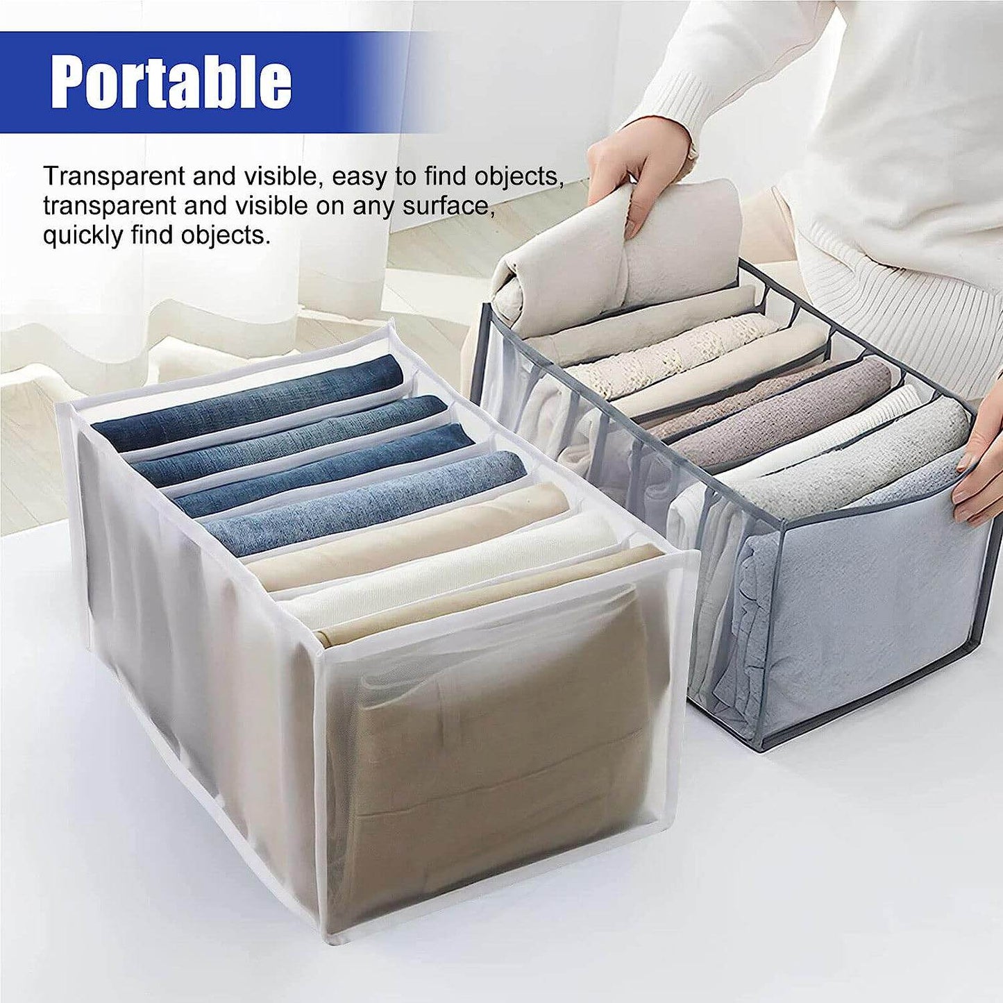 7 Grid Clothes Organizer for Wardrobe Storage - infinityexculsivestore.com