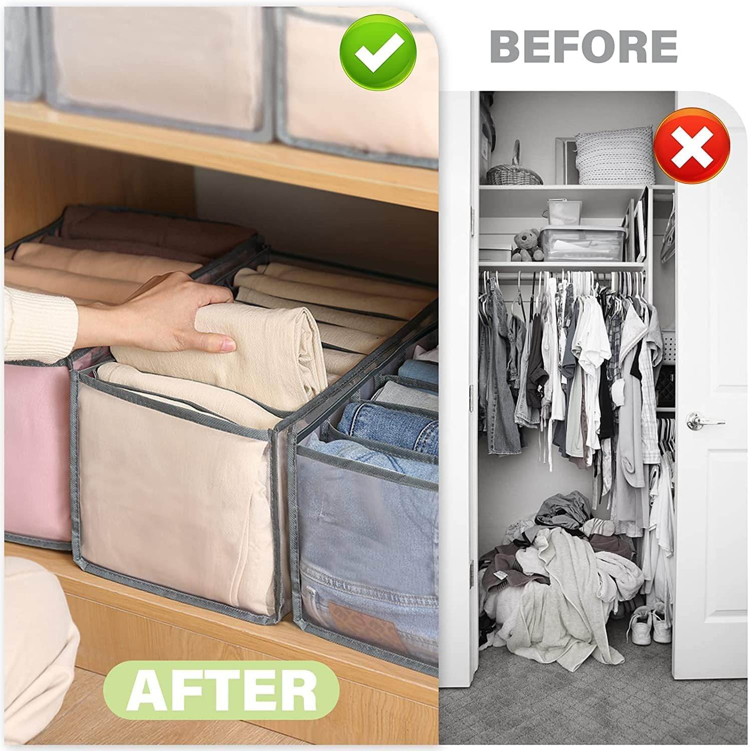 7 Grid Clothes Organizer for Wardrobe Storage - infinityexculsivestore.com