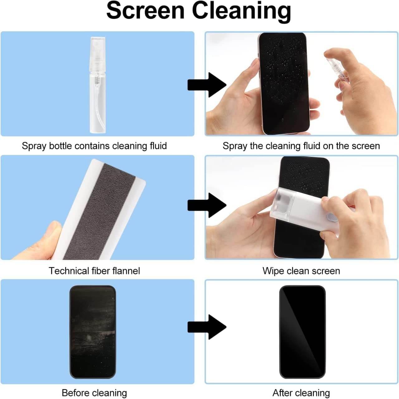 7 in 1 Electronic Cleaner kit, Cleaning Kit for Monitor Keyboard Airpods, Screen Dust Brush Including Soft Sweep, Swipe, Airpod Cleaner Pen, Key Puller and Spray Bottle 02 - infinityexculsivestore.com