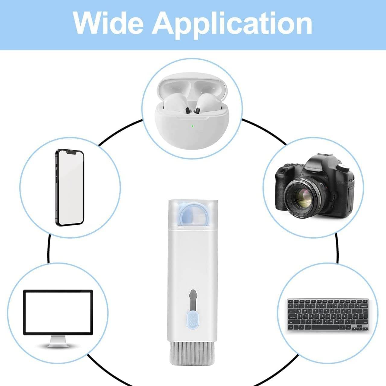 7 in 1 Electronic Cleaner kit, Cleaning Kit for Monitor Keyboard Airpods, Screen Dust Brush Including Soft Sweep, Swipe, Airpod Cleaner Pen, Key Puller and Spray Bottle 02 - infinityexculsivestore.com