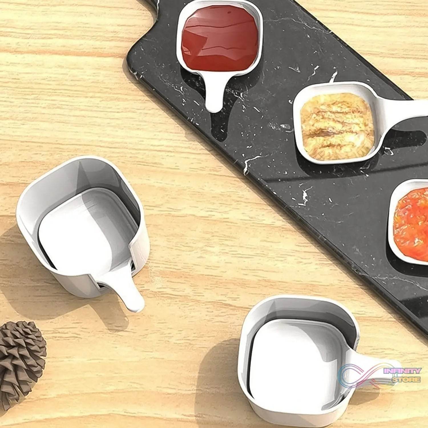 7 in 1 Side Dish Dip Bowl Set with Handle Mini Dipping Bowls (7 Pcs Set) - infinityexculsivestore.com
