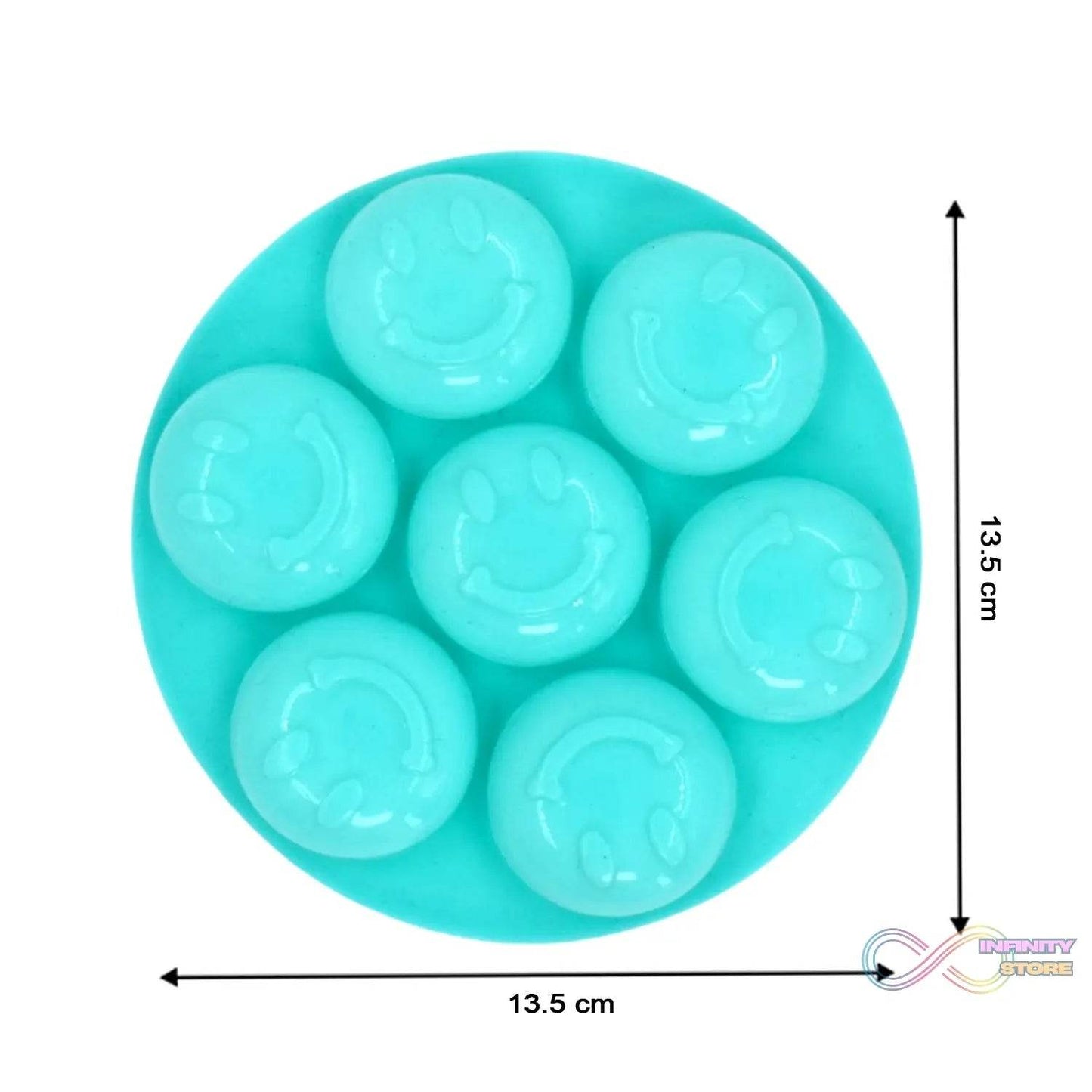 7cavity smiley shape chocolate mold tray cake baking mold Flexible silicone chocolate making tool - infinityexculsivestore.com
