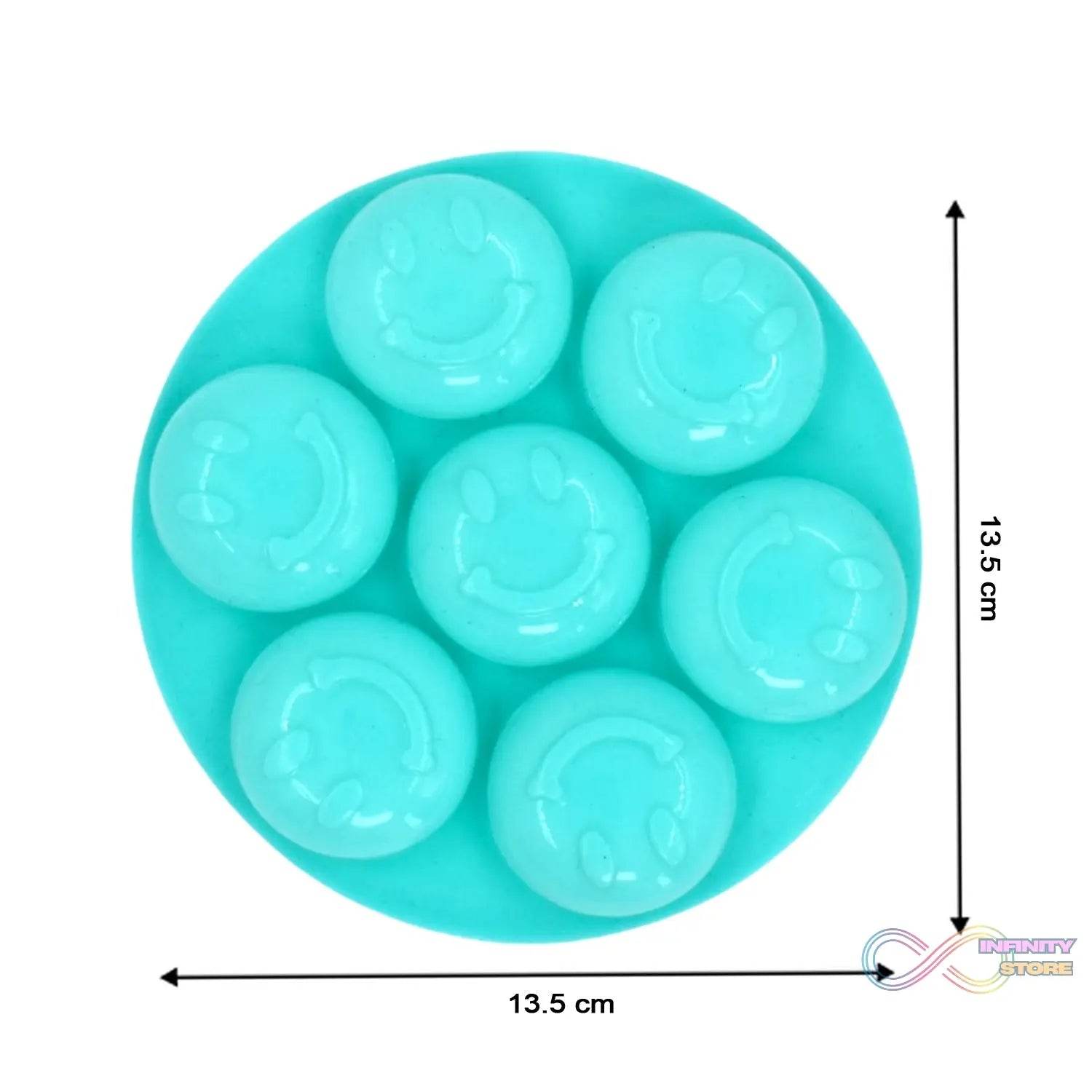 7cavity smiley shape chocolate mold tray cake baking mold Flexible silicone chocolate making tool - infinityexculsivestore.com
