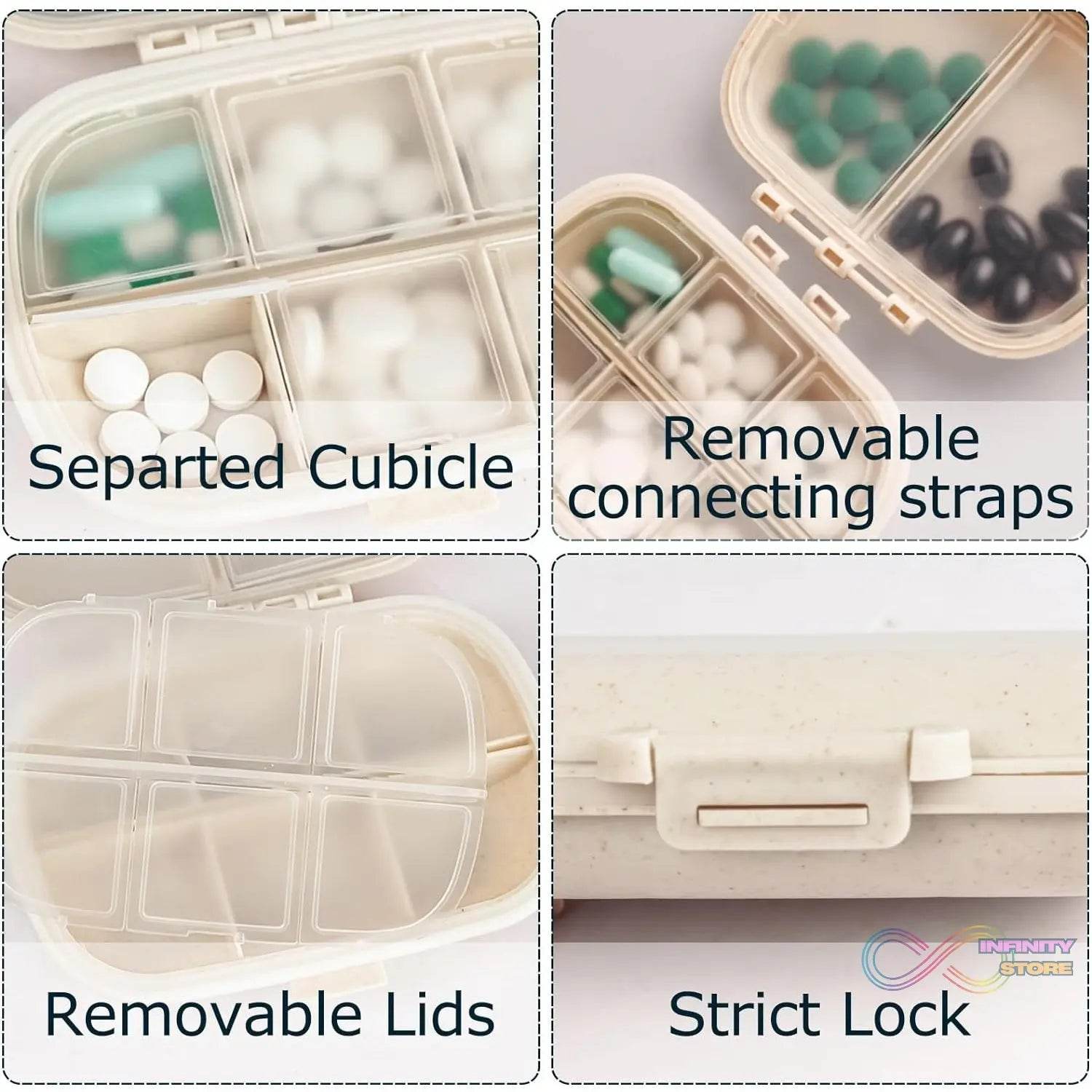 8 Compartment Medicine Divider Box (1 Pc) - infinityexculsivestore.com