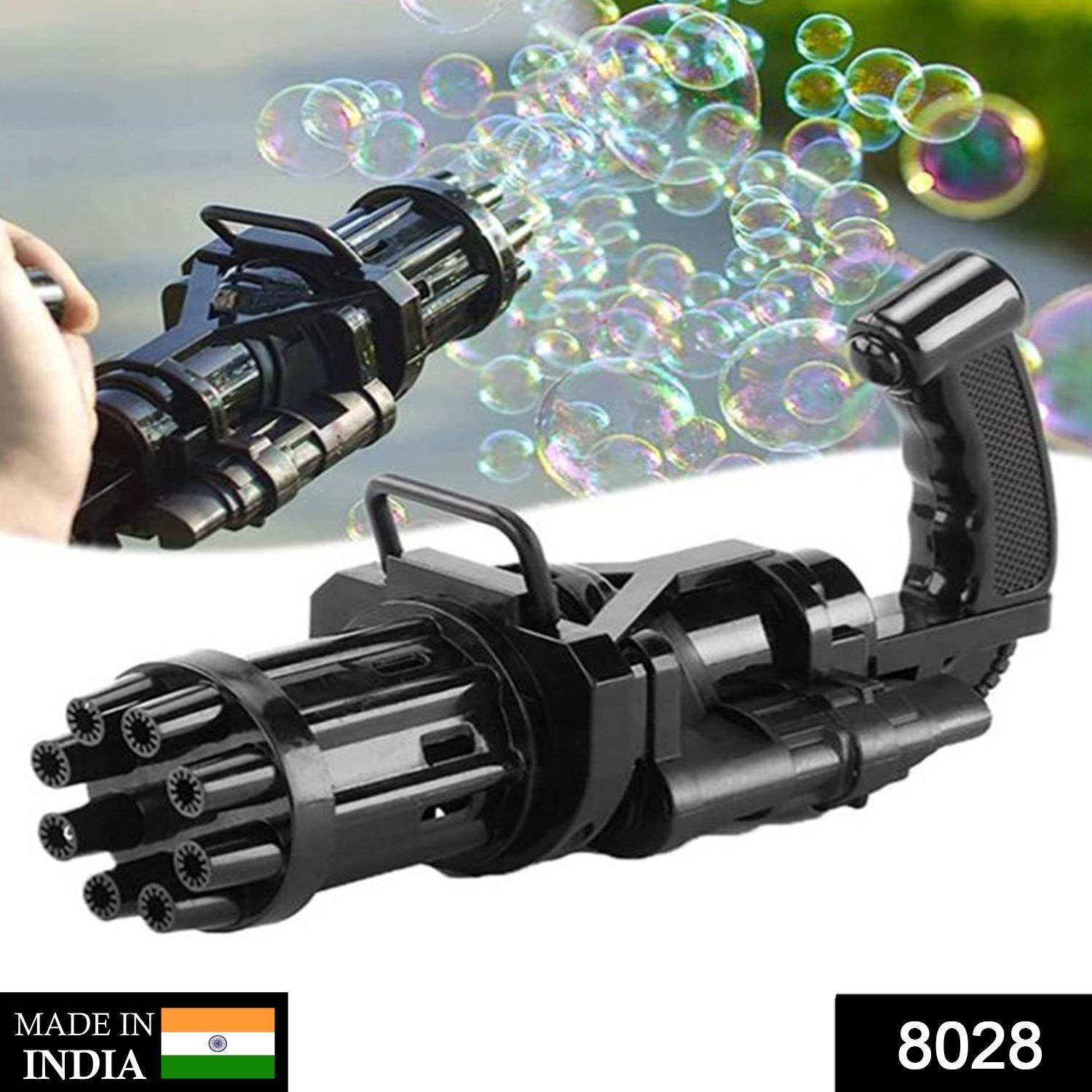 8-Hole battery operated Bubbles Gun Toys for Boys and Girls - infinityexculsivestore.com