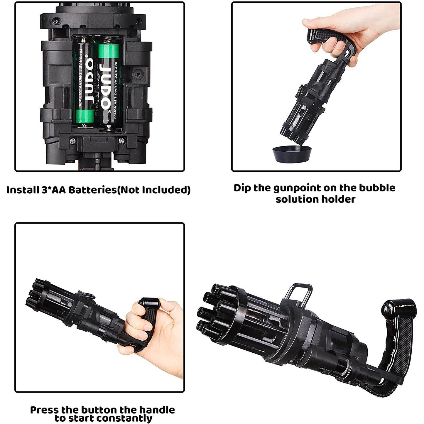 8-Hole battery operated Bubbles Gun Toys for Boys and Girls - infinityexculsivestore.com