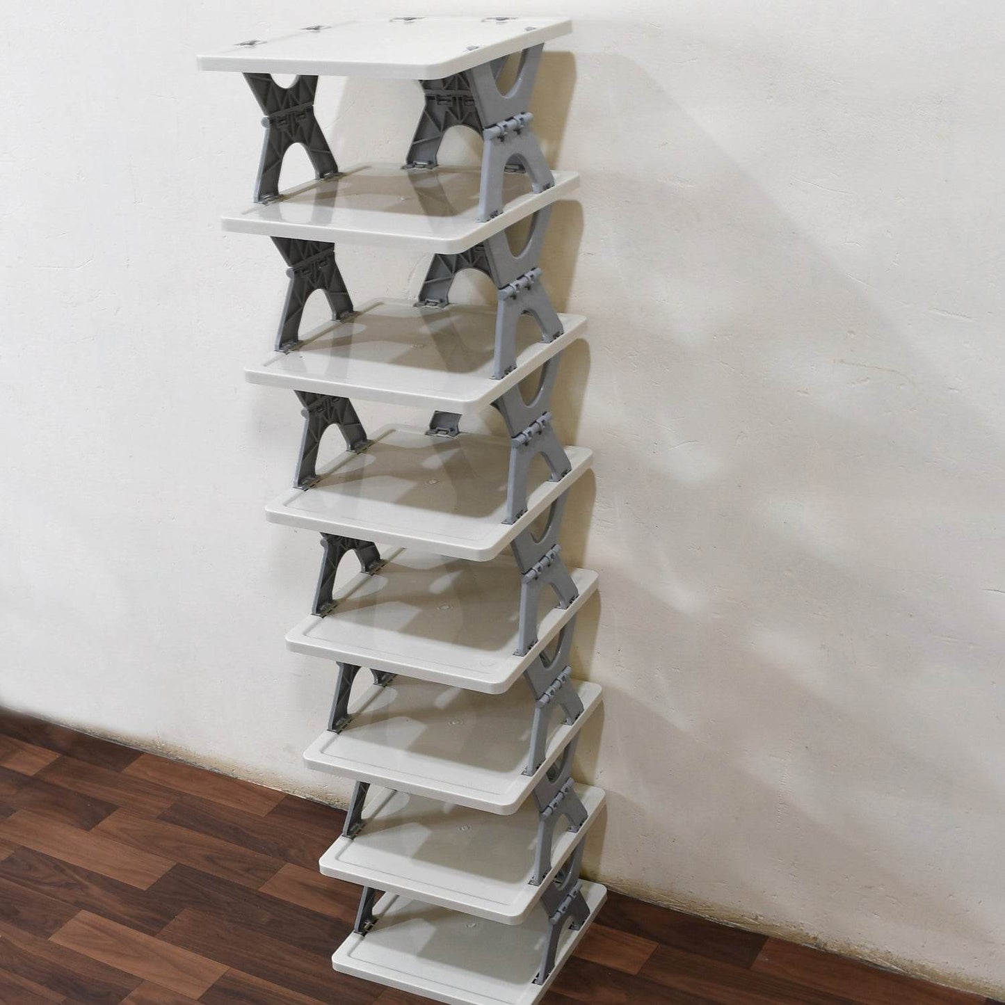 8-Layer Foldable Shoe Rack for Entryway - Heavy Duty Plastic Shoe Organizer - infinityexculsivestore.com
