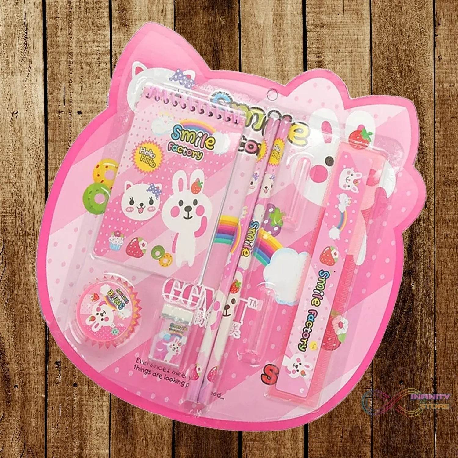 8 in1 Mix Stationery Gift Set for Kids, Stationary Set Including Pencil Ruler Rubber Pencil Sharpener, Pencil Cover, School, Office Product Gift - infinityexculsivestore.com